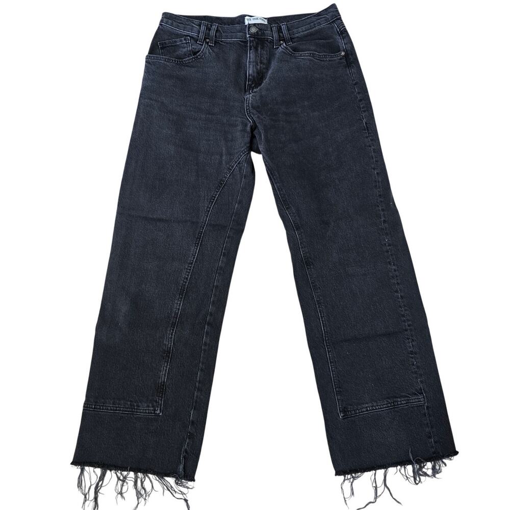 We The Free Gray Relaxed Wide Leg Raw Hem Jeans Size 30